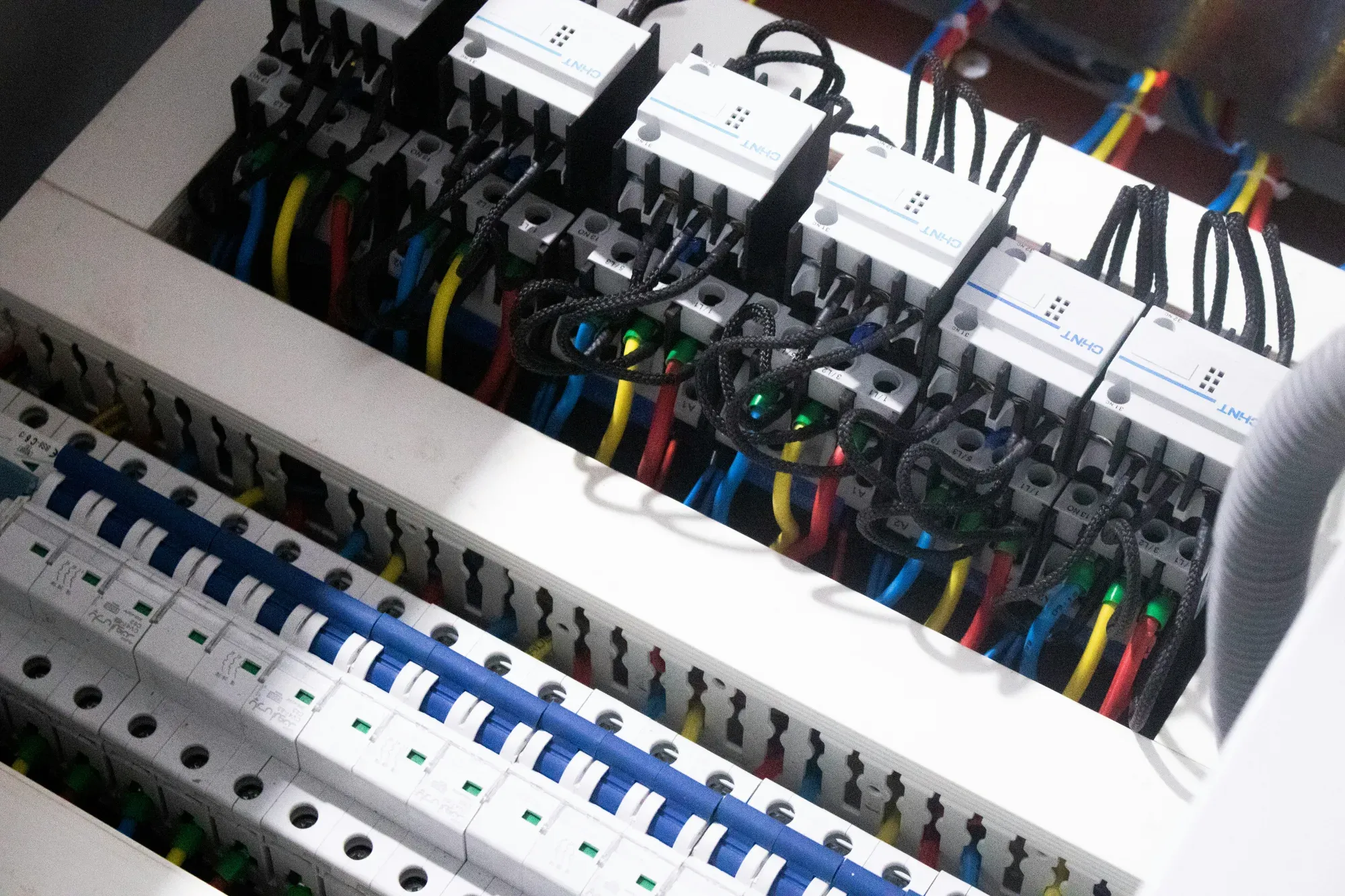 Switchboard with circuit breakers and contactors